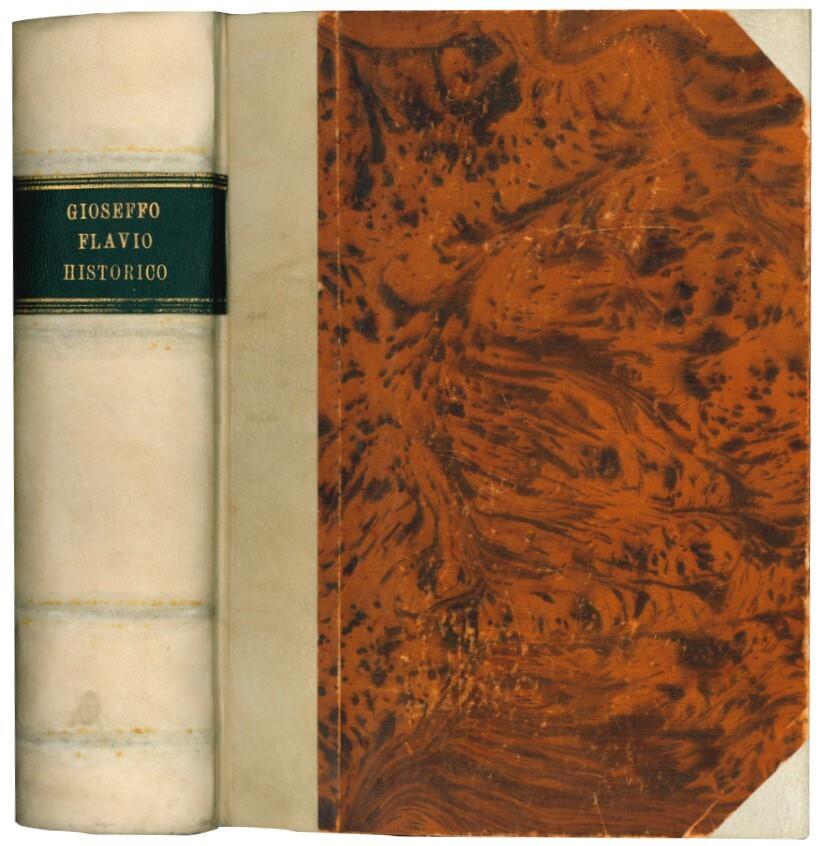 Gioseffo Flavio Historico Delle antichità, e Guerre giudaiche diviso in vintisette libri compartiti in tre parti, nella prima si tratta della creazione del mondo fino alla guerra di Sennacherib, nella seconda del tornar che tenea li giudei in Gierusa