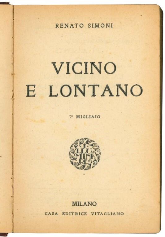 Vicino e lontano - Renato Simoni - copertina