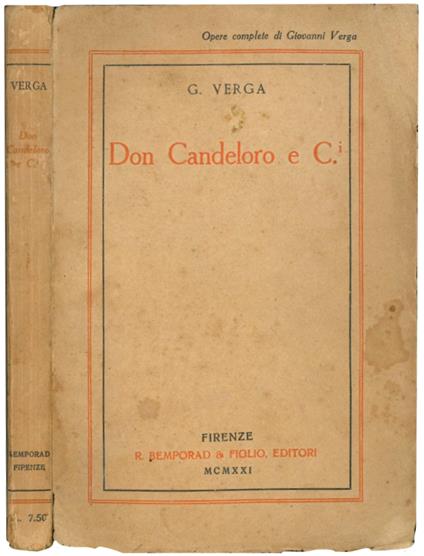 Don Candeloro e C - Giovanni Verga - copertina