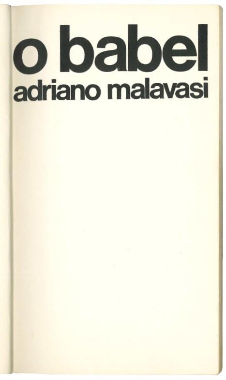 O Babel - Adriano Malavasi - copertina