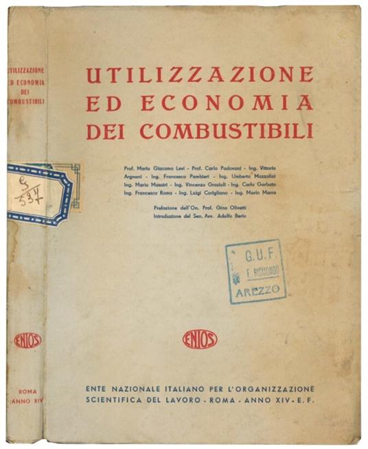 Utilizzazione ed economia dei combustibili - Mario Giacomo Levi - copertina