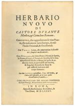 Herbario nuovo di Castore Durante medico, & cittadino romano. Con figure che rappresentano le viue piante, che nascono in tutta Europa, & nell'Indie orientali & occidentali [...]. Con discorsi, che dimostrano i nomi, le spetie, la forma, il loco, il