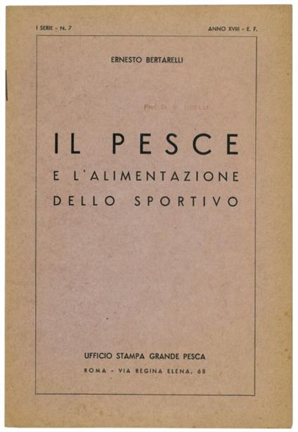 Il pesce e l'alimentazione dello sportivo - Ernesto Bertarelli - copertina