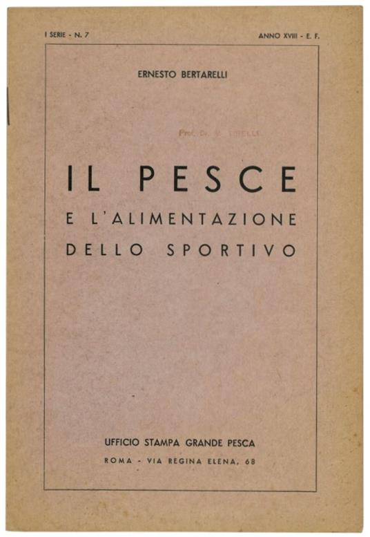 Il pesce e l'alimentazione dello sportivo - Ernesto Bertarelli - copertina