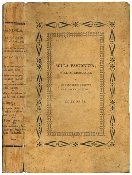 Sulla pastorizia, sull'agricoltura e su varj altri oggetti di pubblica economia - Vincenzo Dandolo - copertina