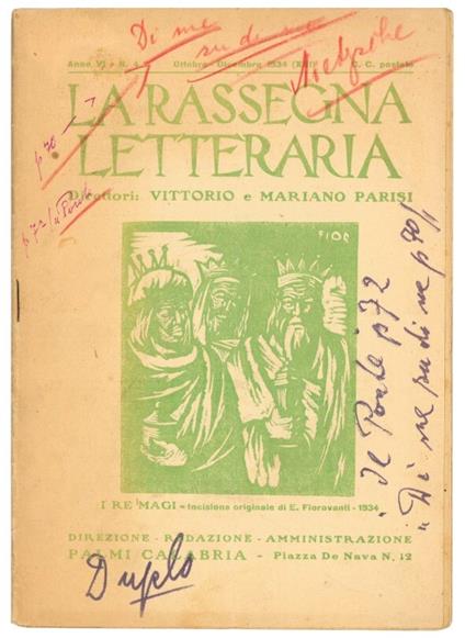 La rassegna letteraria: rivista mensile di arte, scienza, critica e letteratura varia. 2 pubblicazioni - La Rassegna Letteraria - copertina