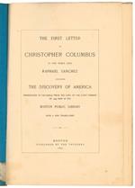 The first letter of Christopher Columbus to the noble lord Raphael Sanchez announcing the discovery of America