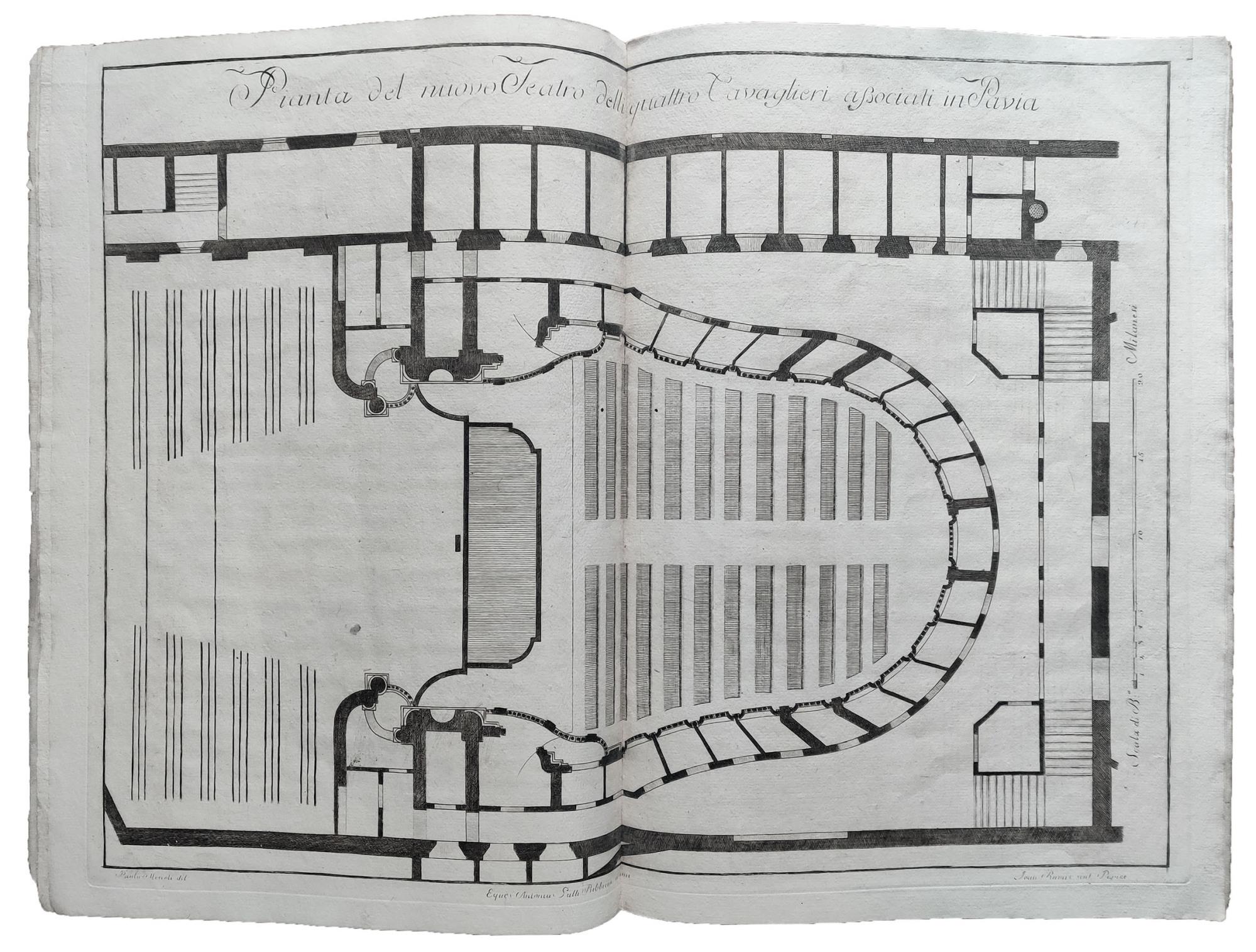 Disegni del nuovo teatro de quattro cavalieri eretto in Pavia l'anno MDCCLXXIII opera del Cav. Antonio Galli Bibiena