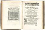 Della libraria vaticana ragionamenti di Mutio Pansa divisi in quattro parti. Ne quali non solamente si discorre dell'origine, e rinovatione di essa: ma anco con l'occasione delle Pitture, che vi sono nuovamente fatte si ragiona. Di tutte l'opere di N