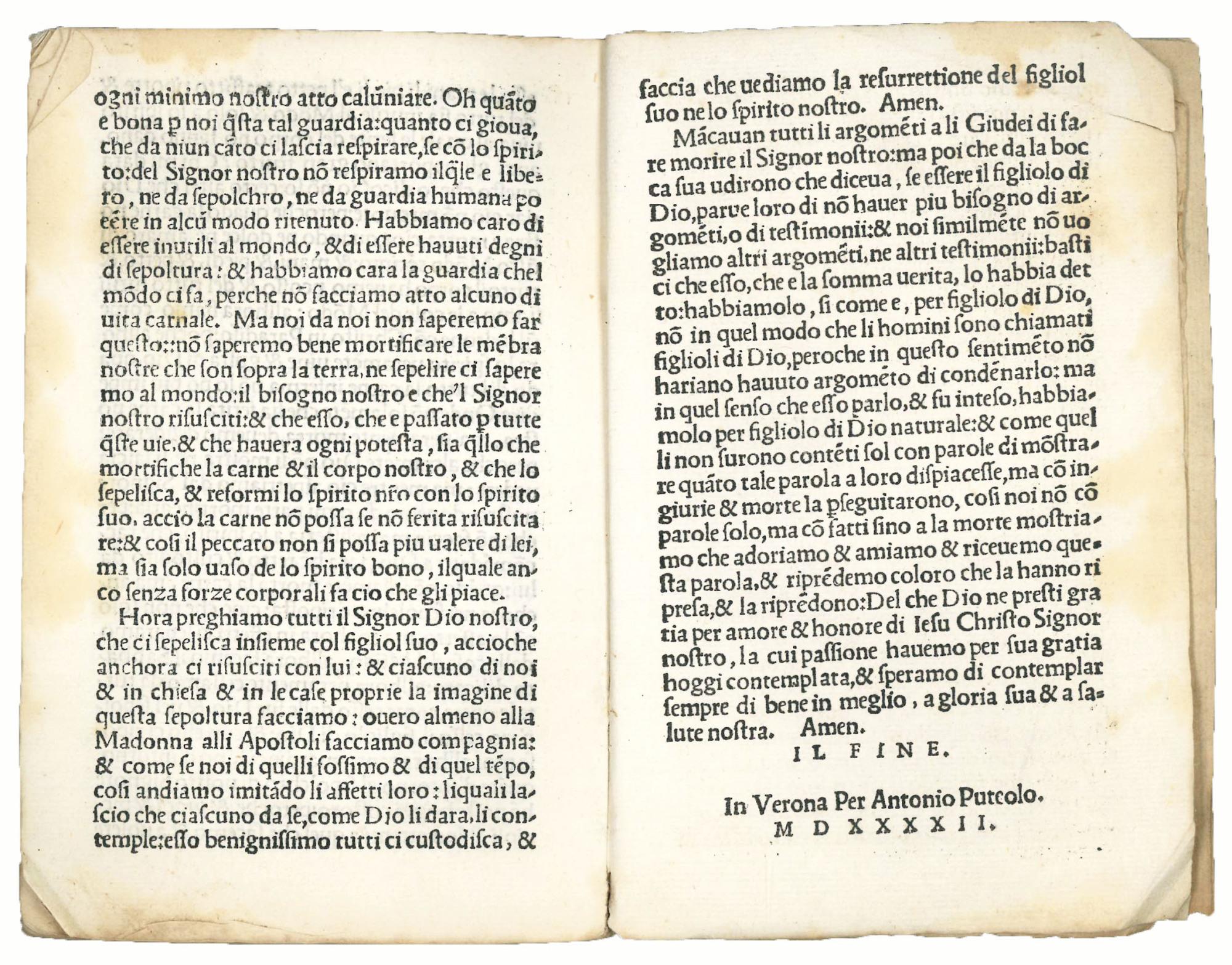 Alcune cose sopra la Passione del Salvatore Nostro Iesu Christo: raccolte per Tullio Crispoldo da Riete et reviste & corrette per il medemo, et stampate di sua permissione