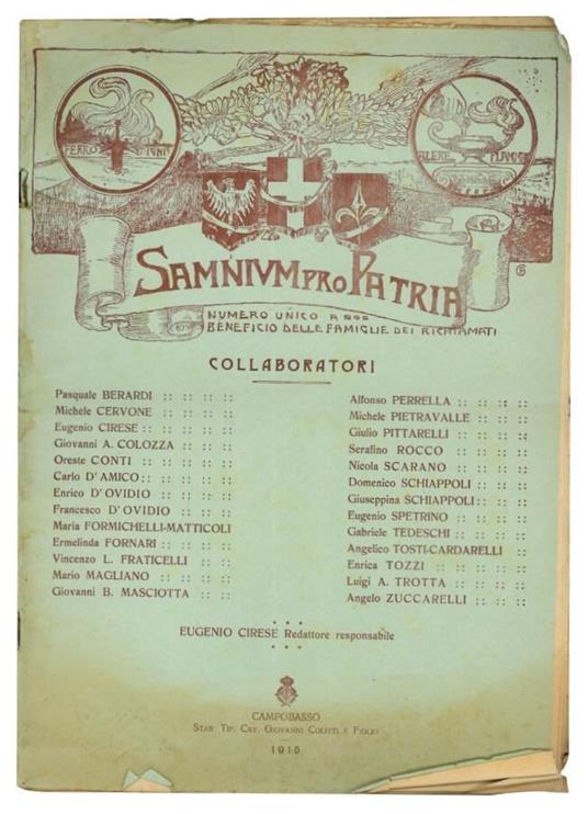 Samnium pro patria - copertina