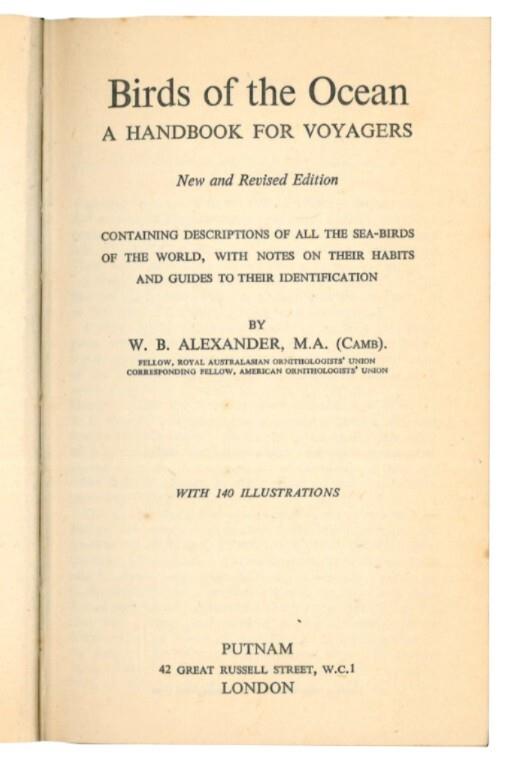 Birds of the ocean: a handbook for voyagers - copertina