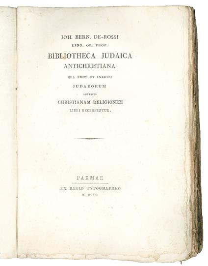 Bibliotheca judaica antichristiana qua editi et inediti judaeorum adversus christianam religionem libri recensentur - copertina