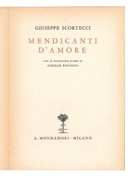 Mendicanti d'amore - Giuseppe Scortecci - copertina