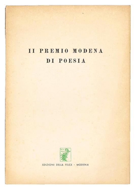 Il premio Modena di poesia - copertina