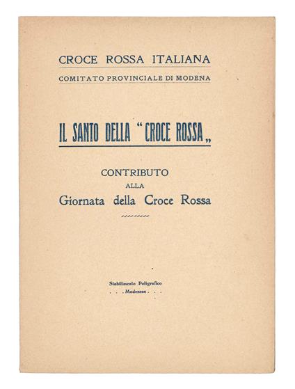 Il santo della ''Croce Rossà'. Contributo alla Giorata della Croce Rossa - copertina