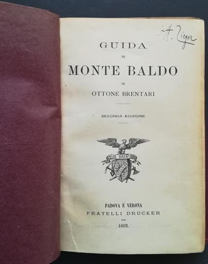 Guida di Monte Baldo (seconda edizione) - Ottone Brentari - copertina