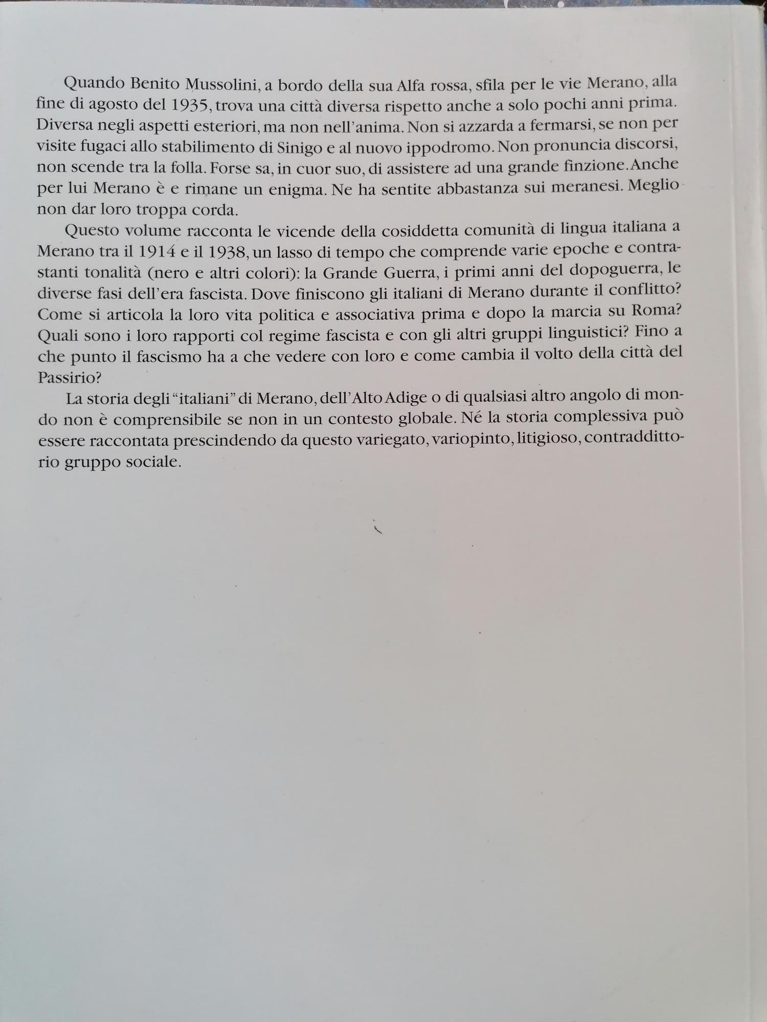 Nero ed altri colori: Frammenti dell'anima multiculturale di una piccola città europea. Volume II: Italiani a Merano tra Austria e Italia (1914-1938)