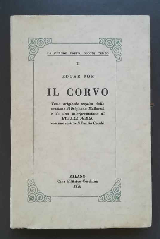 Il corvo - Edgar Allan Poe - copertina
