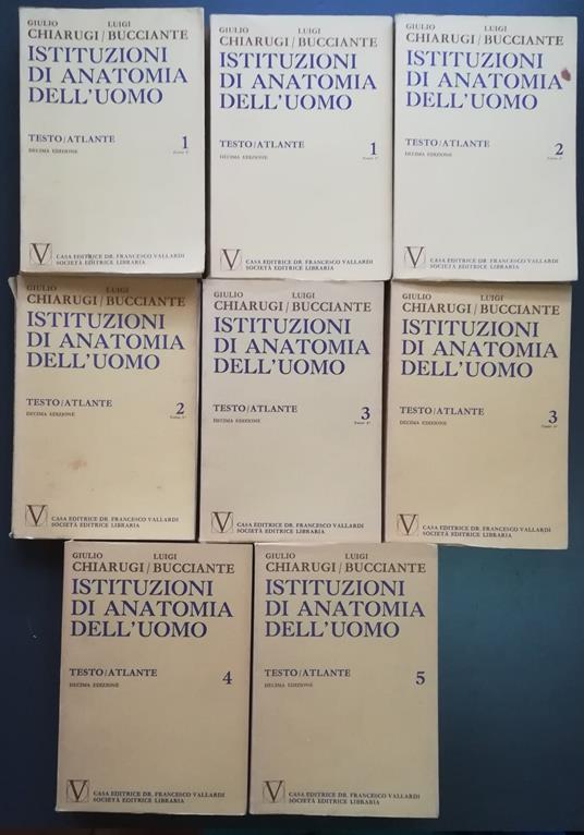 Istituzioni di Anatomia dell'uomo (8 volumi opera completa) - Giulio Chiarugi - copertina