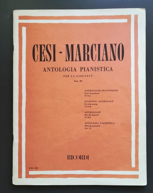 Antologia pianistica per la gioventù. Fascicolo 3 - Sigismondo Cesi - copertina