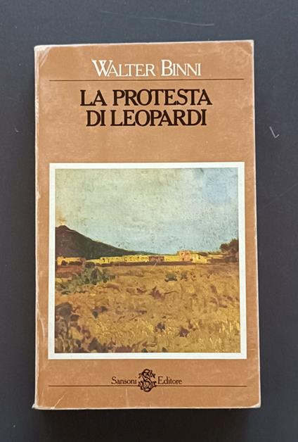 La protesta di Leopardi - Walter Binni - copertina