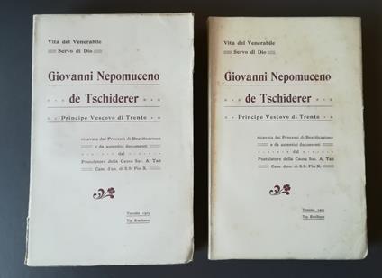 Vita del venerabile servo di Dio Giovanni Nepomuceno de Tschiderer principe vescovo di Trento: ricavata dai processi di beatificazione e da autentici documenti - Antonio Tait - copertina