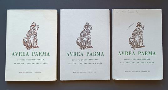 Avrea Parma (Aurea Parma): rivista quadrimestrale di storia, letteratura e arte. Anno LXVI 1982 - copertina