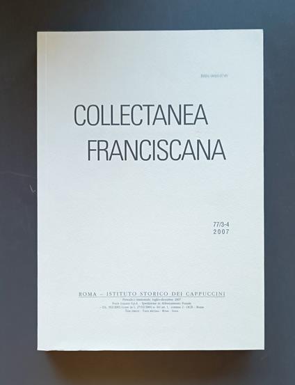 Collectanea Franciscana 77/3-4 (2007) - copertina