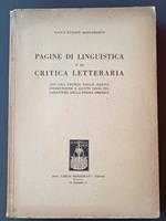 Pagine di linguistica e di critica letteraria: con una teoria delle radici indoeuropee e alcuni saggi sul carattere della poesia omerica