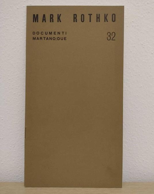 Mark Rothko: marzo-aprile 1971 - Giulio Carlo Argan - copertina