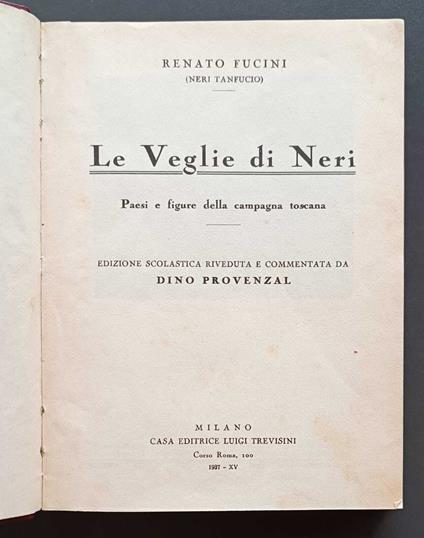 Le veglie di Neri: paesi e figure della campagna toscana - Renato (Neri Tanfucio) Fucini - copertina