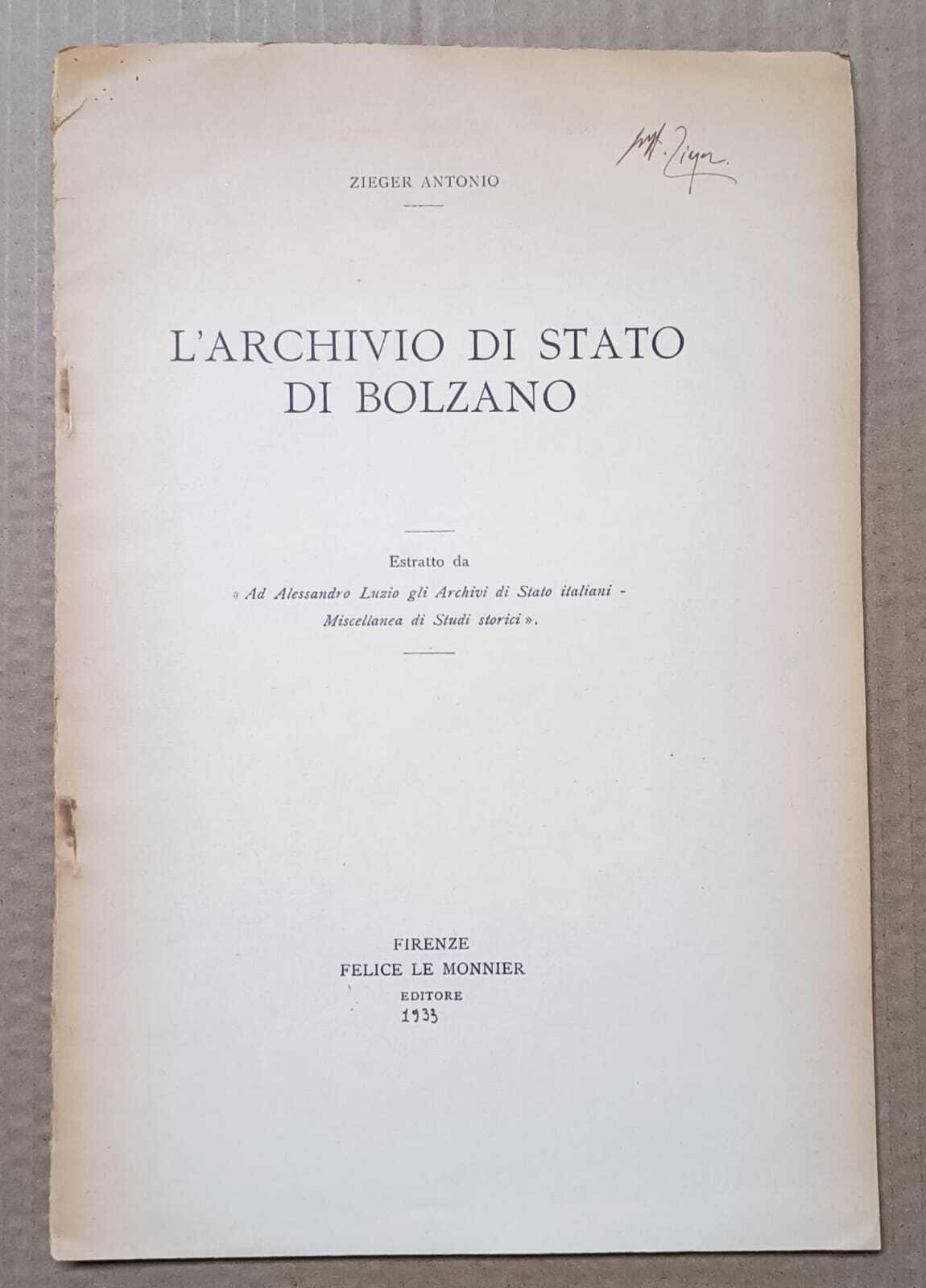 L' Archivio di Stato di Bolzano