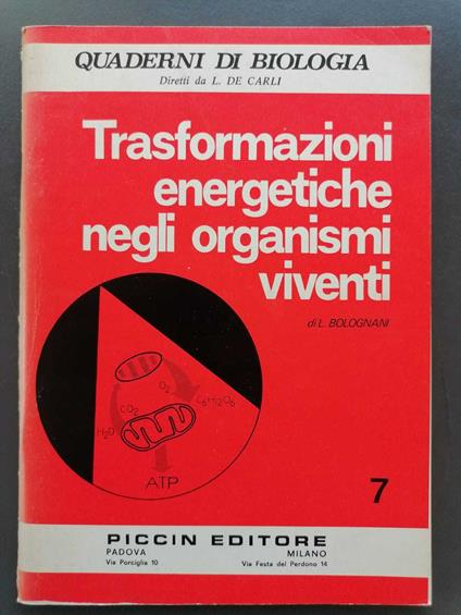 Trasformazioni energetiche negli organismi viventi. Quaderni di biologia n. 7 - copertina