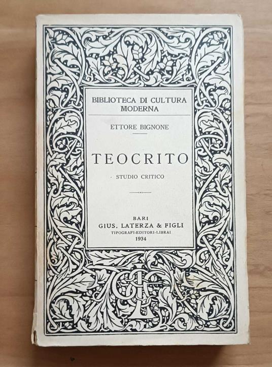 Teocrito: studio critico - Ettore Bignone - copertina