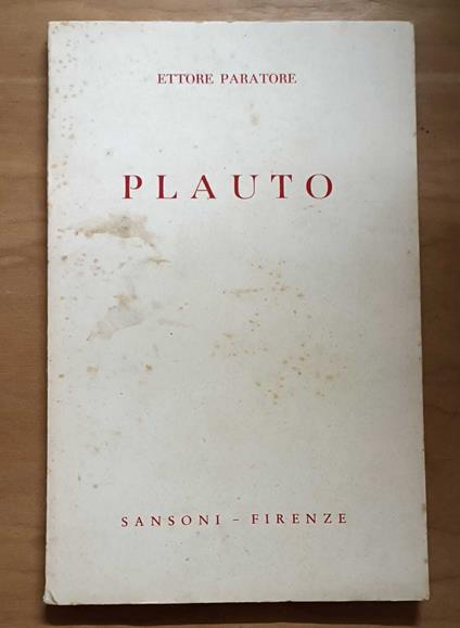 Plauto - Ettore Paratore - copertina