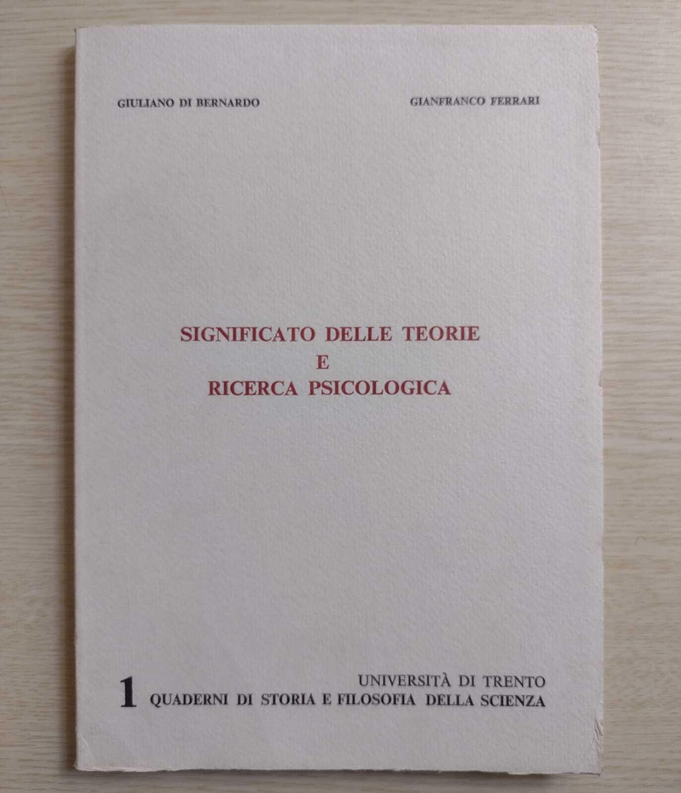 Significato delle teorie e ricerca psicologica