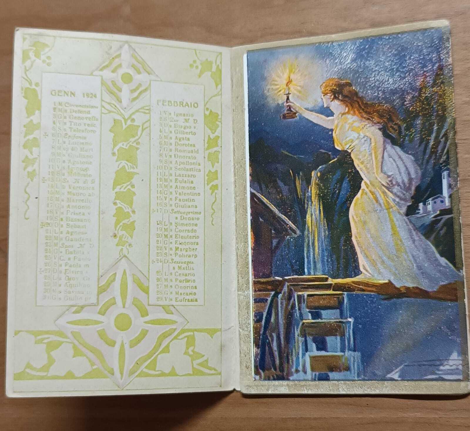 Calendarietto da barbiere La Sonnambula 1924