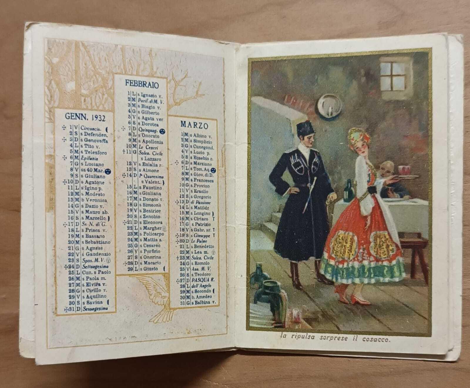 Calendarietto da barbiere La Leggenda di Natale 1932