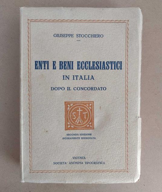 Enti e beni ecclesiastici in Italia dopo il Concordato: Manuale giuridico-amministrativo-contabile - copertina