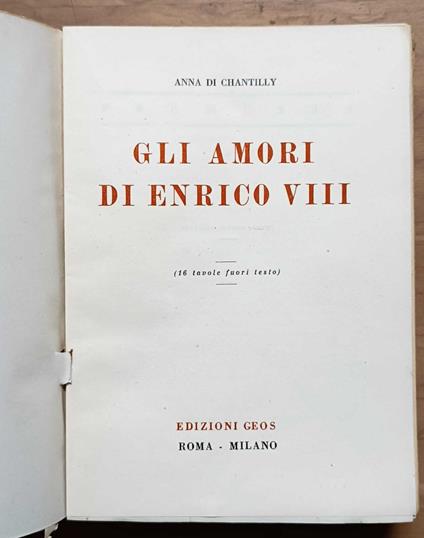 Gli amori di Enrico VIII - copertina