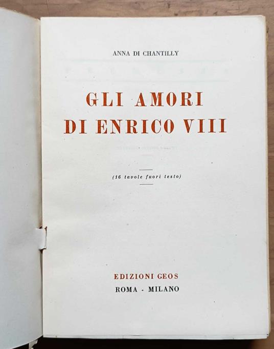 Gli amori di Enrico VIII - copertina