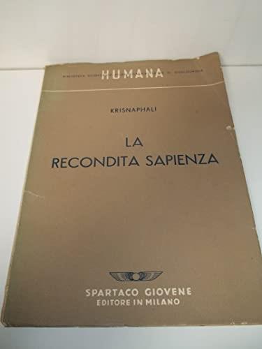 La recondita Sapienza - copertina