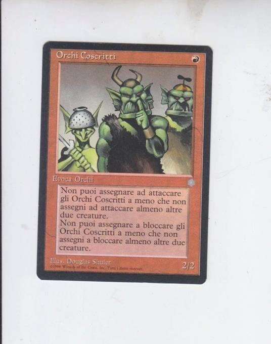 carta MAGIC the gathering ORCHI COSCRITTI EVOCA 1996 - copertina