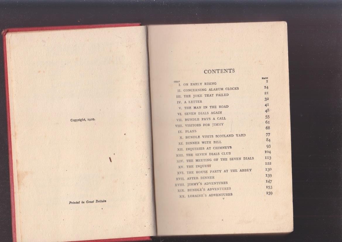 THE SEVEN DIALS MYSTERY agatha christie first uk edition Collins 1929