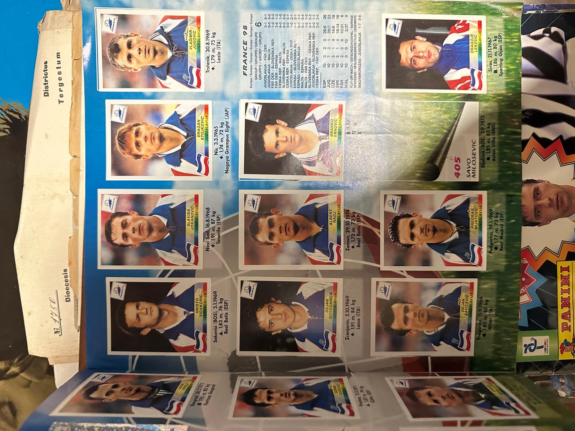 album figurine calcio PANINI - FRANCE 98 1998 completo per un terzo