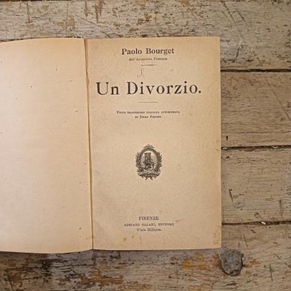 Un divorzio - Paul Bourget - copertina
