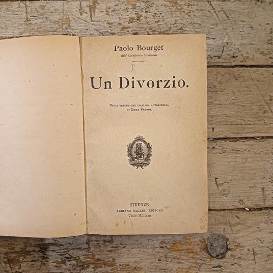Un divorzio - Paul Bourget - copertina
