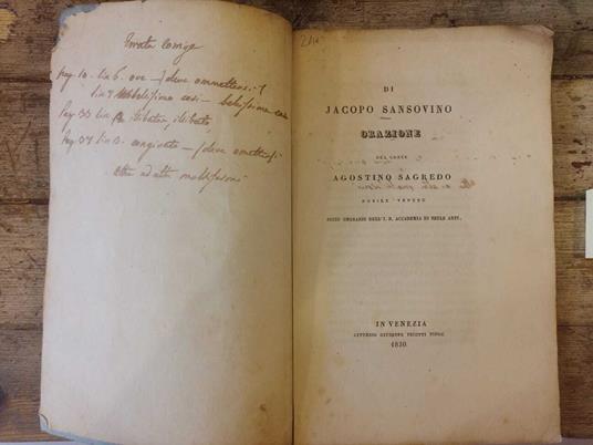 Di Jacopo Sansovino: Orazione del conte Agostino Sagredo - Agostino Sagredo - copertina