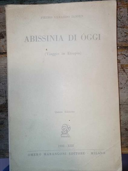 Abissinia di oggi - Pietro Gerardo Jansen - copertina